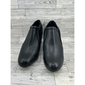 Clarks Artisan Black Leather Heeled Ankle Booties Comfortable Womens Size‎ 8.5